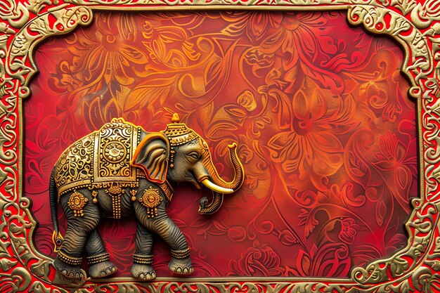 festive indian elephant on solid Hinduism background indian background theme