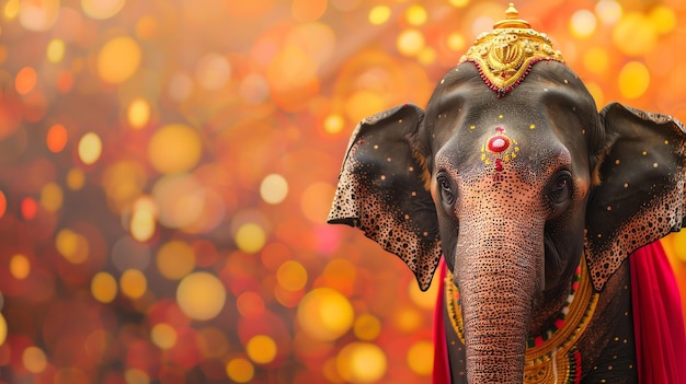 festive indian elephant on solid Hinduism background indian background theme