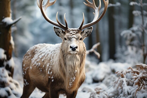 Festive Majesty Reindeer in the Christmas Season with Artistic Stylization