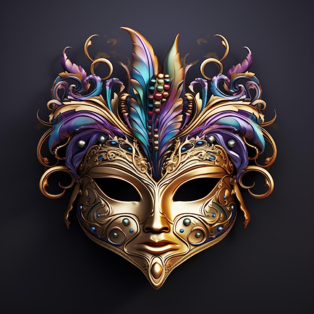 Festive Mardi gras carnival mask on isolated background