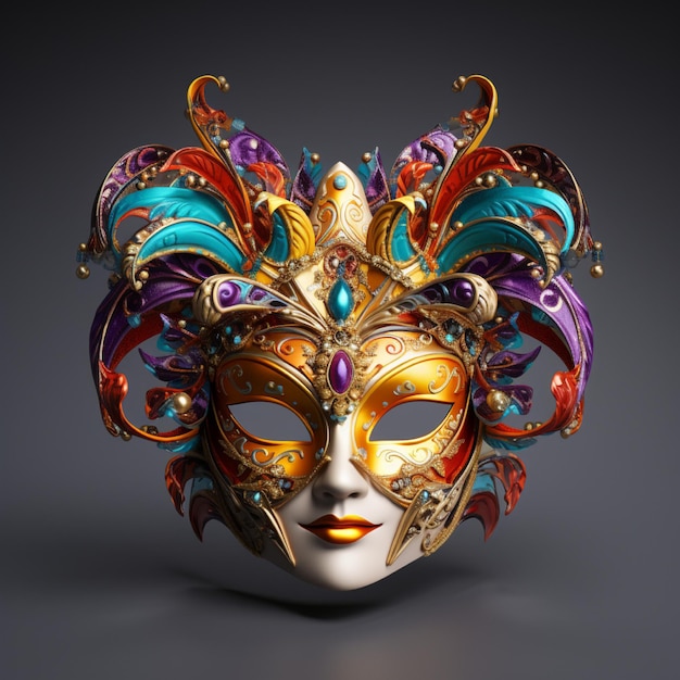 Festive Mardi gras carnival mask on isolated background