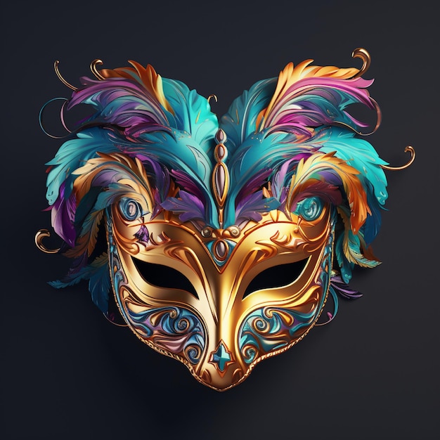 Festive Mardi gras carnival mask on isolated background