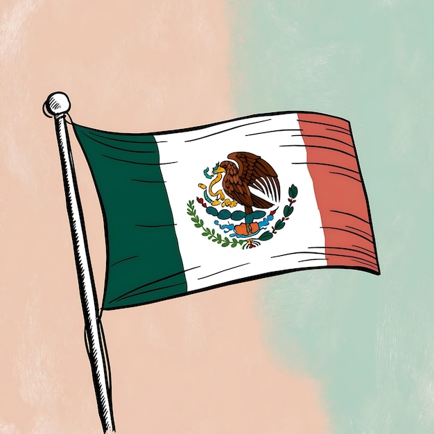 Photo festive mexican flag drawing images perfect for national celebrations