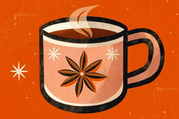 Photo a festive mug of warm spiced orange tea on a cozy winter day