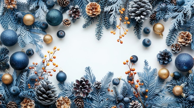 Festive Navy Blue Christmas Clipart Illustrations Generative AI