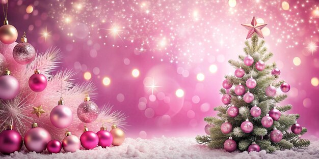 Festive Pink Christmas Background for Seasonal Designs