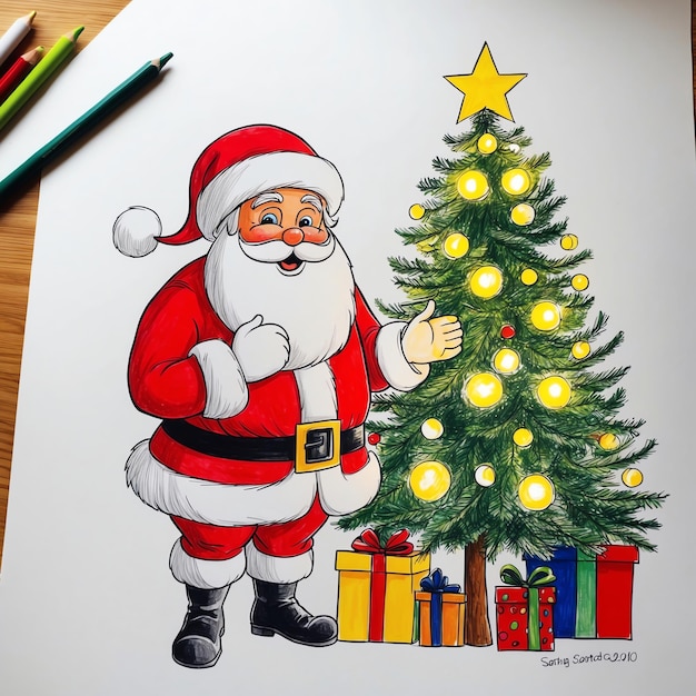 Festive Santa Claus Drawing for Holiday Cheer