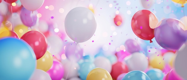 Festive scene filled with colorful balloons and confetti symbolizing celebration