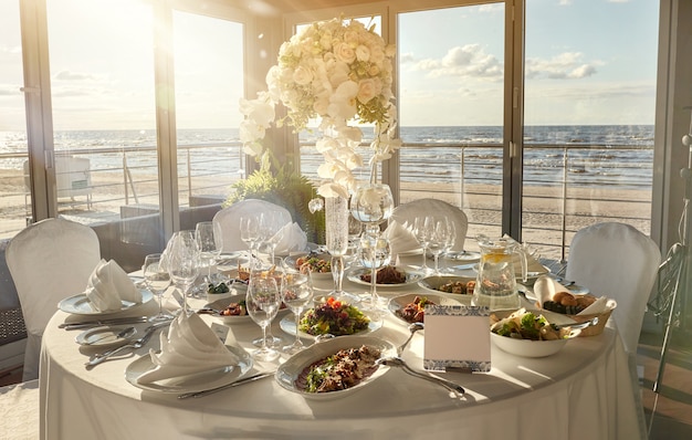 Festive table setting for event