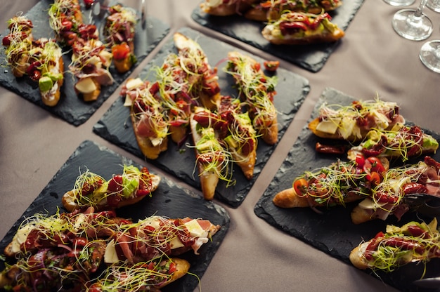 Festive table with European cuisine