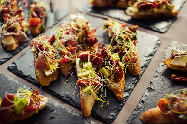 Festive table with European cuisine