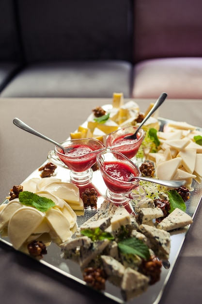 Festive table with European cuisine