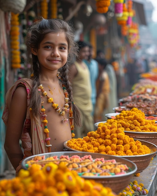 A Festive Teej Market Filled Wallpaper