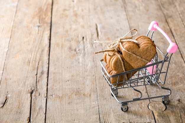 Festive valentine's day holiday flat lay. annual holiday shopping concept and reasonable consumption.