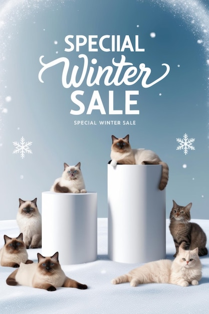 Festive Winter Sale Christmas Animals and Holiday Background Design