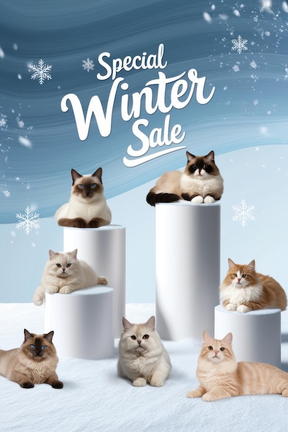 Festive Winter Sale Christmas Animals and Holiday Background Design