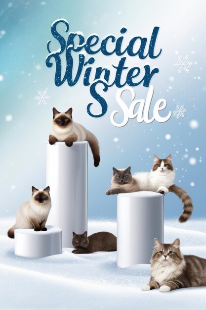 Festive Winter Sale Christmas Animals and Holiday Background Design