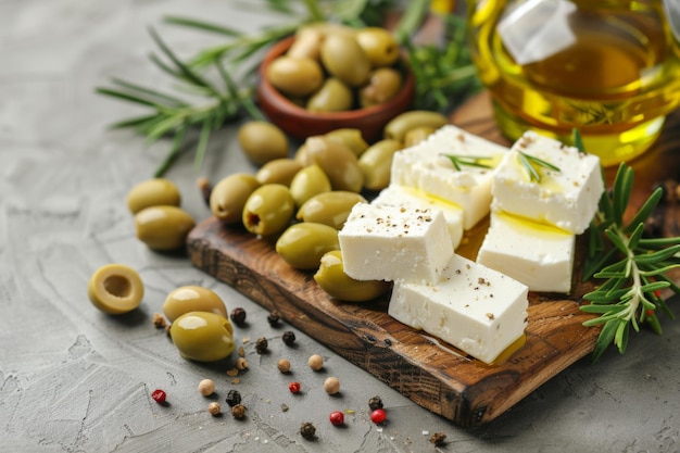 feta cheese with olives