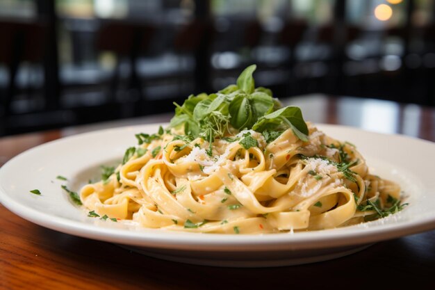 Fettuccine Alfredo at Golden Hour yummy healthy Fettuccine Alfredo food image photography