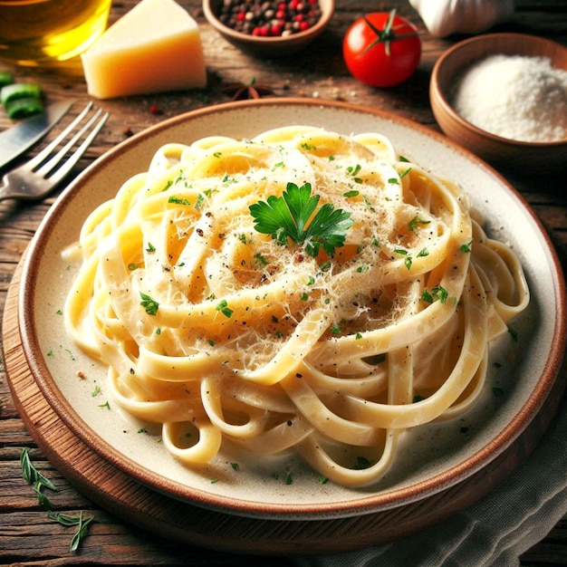 Photo fettuccine alfredo