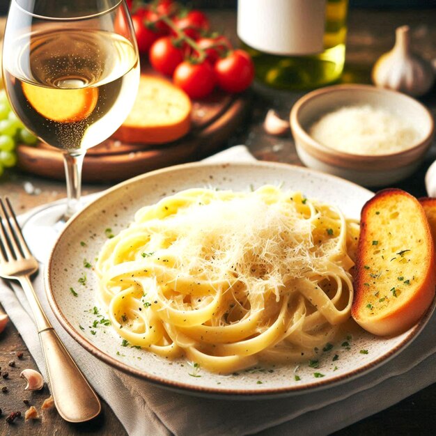 Photo fettuccine alfredo