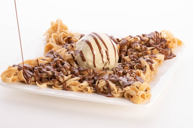 fettuccine crepe chocolate food