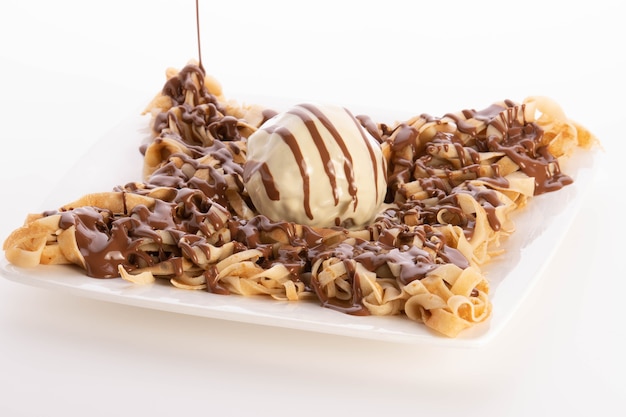 fettuccine crepe chocolate food