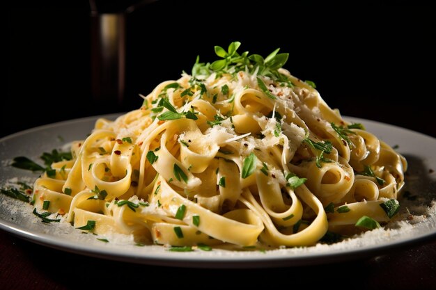 Fettuccine with Parmesan Topping yummy healthy Fettuccine Alfredo food image photography