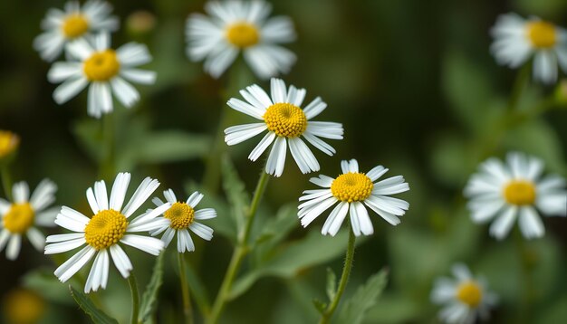 Photo feverfew tanacetum parthenium isolated with white highlights