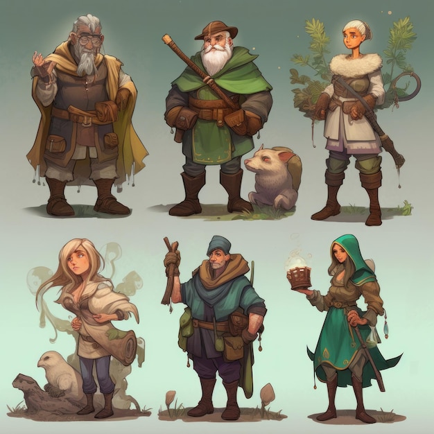 A few illustrations of characters from the game the characters are from the game.