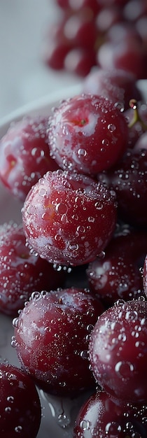 A Few Plums on White Background Highly Detailed Realistic