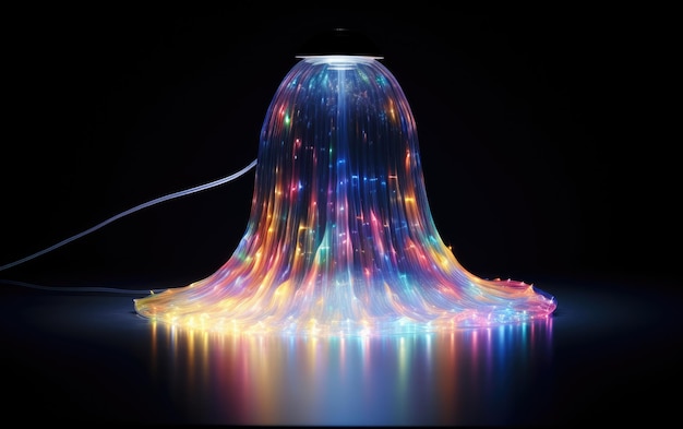 Fiber Optic Lamp On White Background