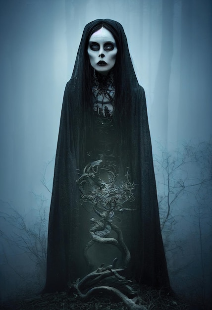 Photo a fictional person not based on a real person mystical woman in a gothic costume