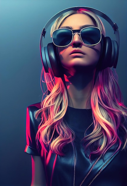 A fictional person not based on a real person A portrait of a creative beauty wearing headphones