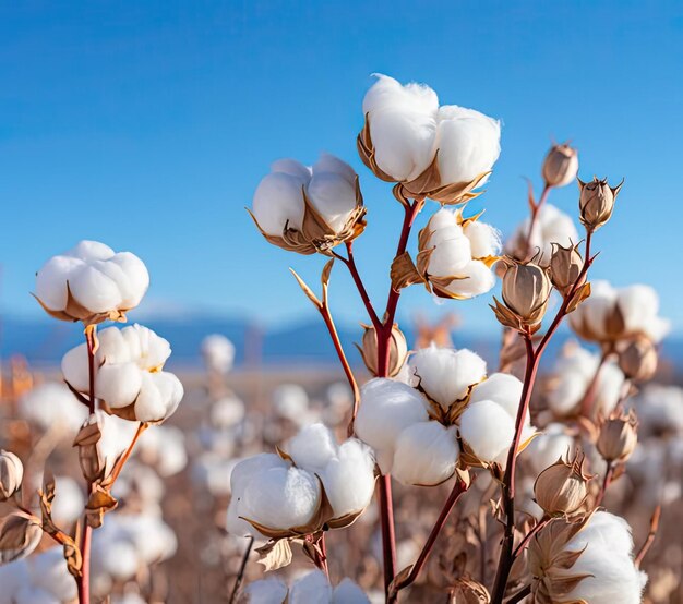 Photo a field of cotton that has a lot of white cotton