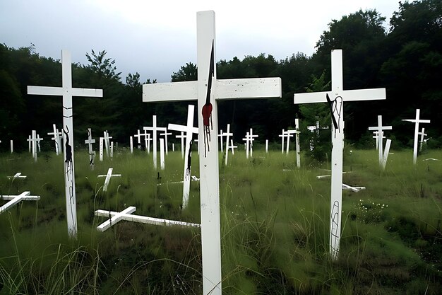 Photo field of crosses