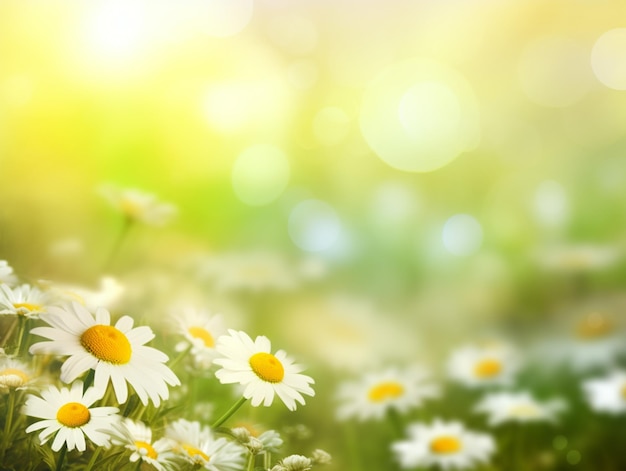 A field of daisies with a blurred background