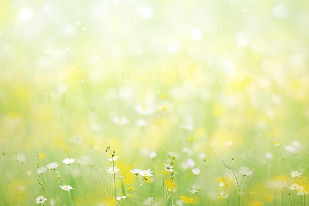 Photo field of daisies with bokeh effect spring background