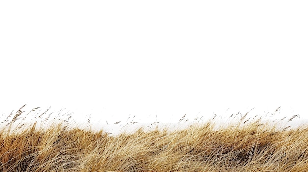 a field of dry grass with a white background