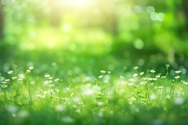 A field of flowers in the sunlight