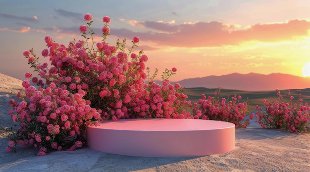 Field of Flowers With Cake