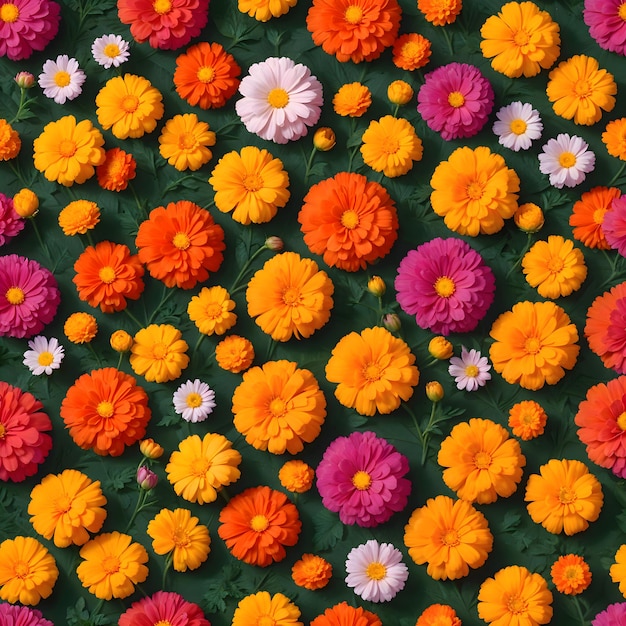 Photo a field of flowers with a green background with a white border