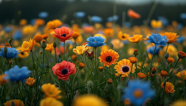 a field of flowers with a single one that says quot spring quot