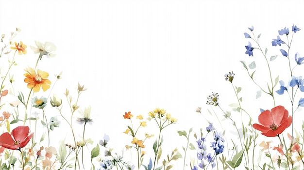 a field of flowers with a white background that says spring