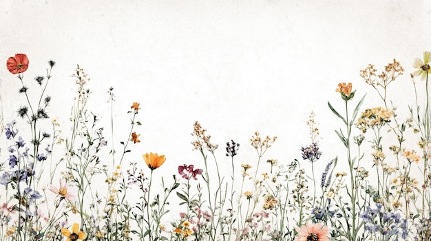 a field of flowers with a white background that says  wildflower