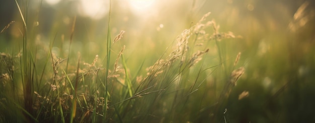 A field of grass in the sun