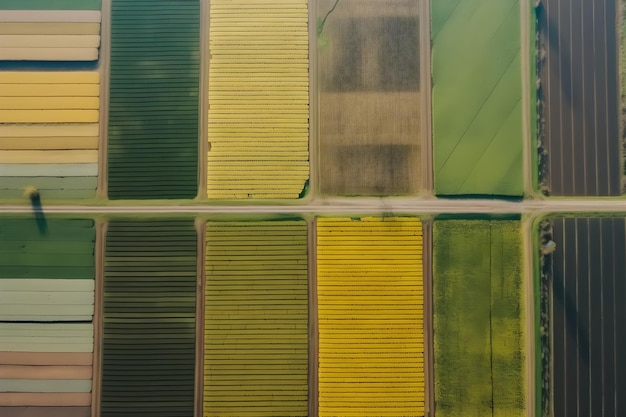 A field of green and yellow colors