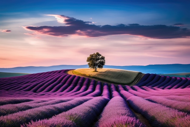 field of lavender rolling hills