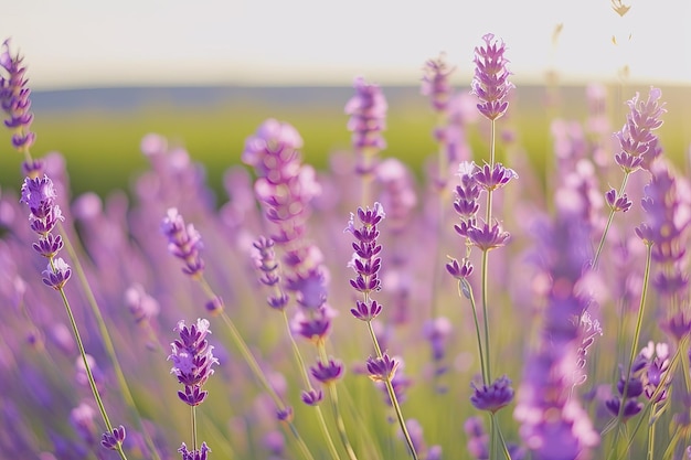 field of lavender swaying in a gentle breeze