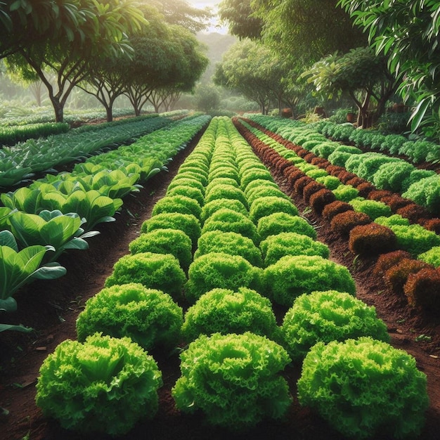 a field of lettuce with a sign that says  lettuce